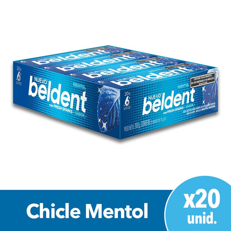 Chicles-Beldent-Mentol-20g