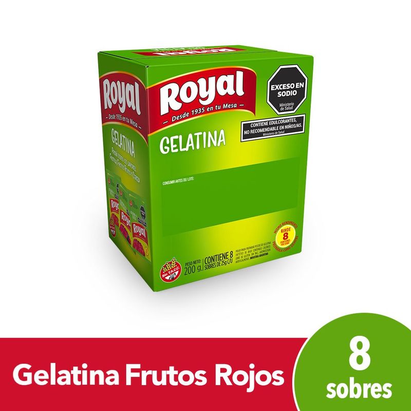 GELATINA ROYAL LIGHT FRUTOS ROJOS 25g